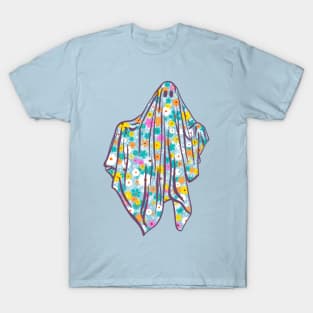 Groovy Retro Floral Ghost T-Shirt